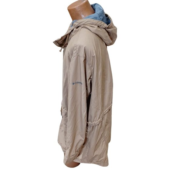 Columbia Mens Tan Water-Resistant Hooded Jacket 3X Lightweight Cotton Nylon - Picture 4 of 8